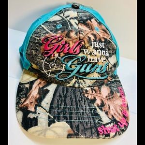 NWT Girls just want to hunt mossy oak ball cap OSA
